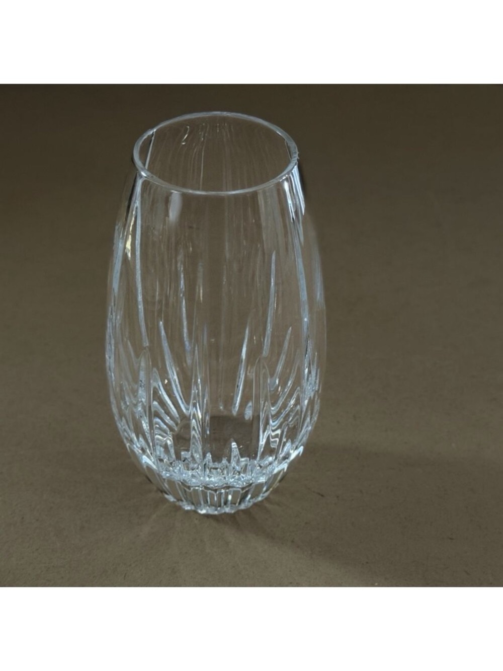Vintage Clear Cut-Pattern Crystal Vase - Clear